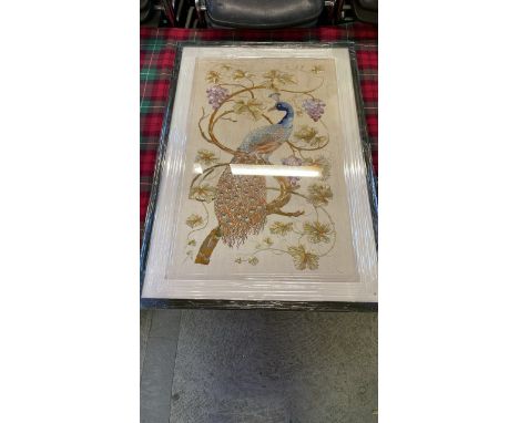  Sale Item:    NEEDLEWORK PICTURE-PEACOCK   Vat Status:   No Vat   Buyers Premium:  This lot is subject to a Buyers Premium o