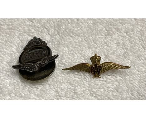  Sale Item:    2 RAF BADGES - 19CT GOLD   Vat Status:   No Vat   Buyers Premium:  This lot is subject to a Buyers Premium of 