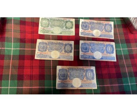  Sale Item:    5 x £1 NOTES   Vat Status:   No Vat   Buyers Premium:  This lot is subject to a Buyers Premium of 17.5% + Vat 