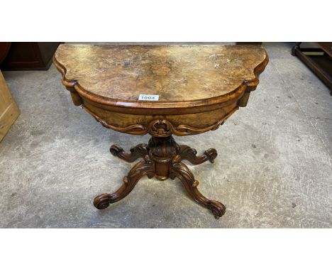 Sale Item:    WALNUT FOLD OVER CARD TABLE (AF)   Vat Status:   No Vat   Buyers Premium:  This lot is subject to a Buyers Pre