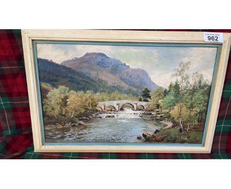  Sale Item:    OIL PAINTING BRIDGE BY G RENNIE (AF)  Vat Status:   No Vat   Buyers Premium:  This lot is subject to a Buyers 