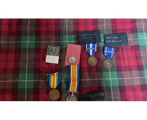  Sale Item:    BOX MEDALS &amp; WAR BADGE   Vat Status:   No Vat   Buyers Premium:  This lot is subject to a Buyers Premium o
