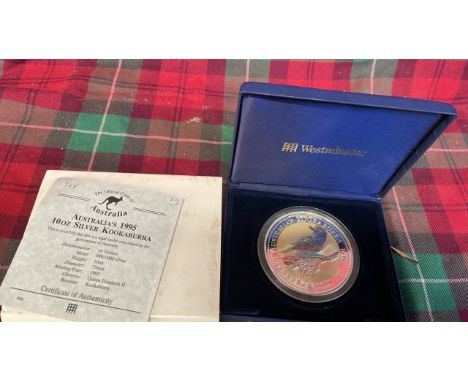  Sale Item:    BOXED 1995 1002 SILVER KOOKABURRA  Vat Status:   No Vat   Buyers Premium:  This lot is subject to a Buyers Pre
