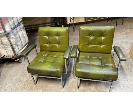  Sale Item:    2 GREEN VINTAGE CHAIRS   Vat Status:   No Vat   Buyers Premium:  This lot is subject to a Buyers Premium of 17