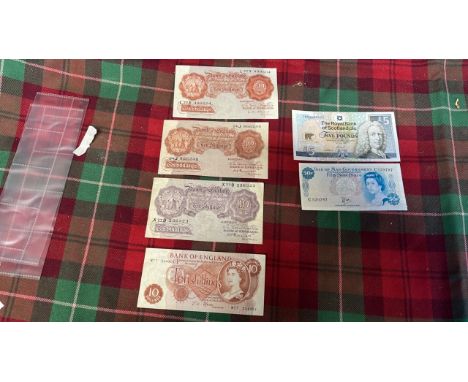  Sale Item:    4 x 10 SHILLING NOTES 50p NOTE &amp; JACK NICKLAUS £5 NOTE  Vat Status:   No Vat   Buyers Premium:  This lot i