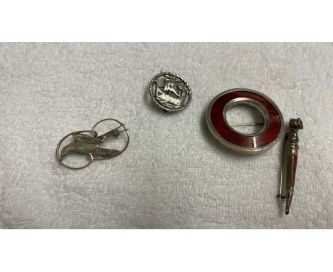  Sale Item:    4 SILVER BROOCHES   Vat Status:   No Vat   Buyers Premium:  This lot is subject to a Buyers Premium of 17.5% +