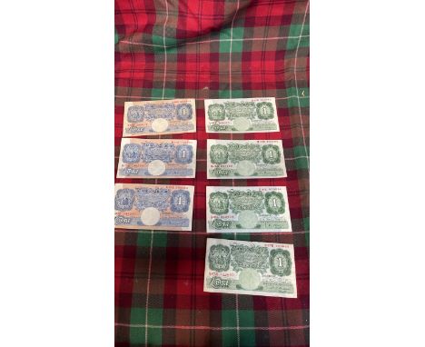  Sale Item:    7 x £1 NOTES   Vat Status:   No Vat   Buyers Premium:  This lot is subject to a Buyers Premium of 17.5% + Vat 