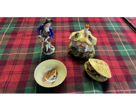  Sale Item:    BOX PASTILEE BURNER, FIGURE, SMALL BOWL, CARVING (AF)  Vat Status:   No Vat   Buyers Premium:  This lot is sub