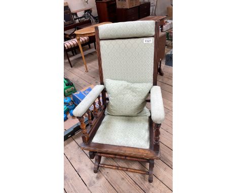  Sale Item:    ROCKING CHAIR &amp; CUSHION (AF)   Vat Status:   No Vat   Buyers Premium:  This lot is subject to a Buyers Pre