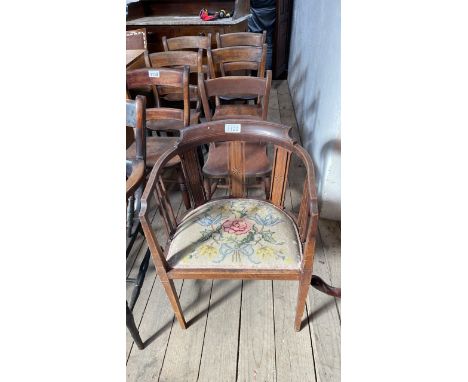  Sale Item:    INLAID TUB CHAIR (AF)   Vat Status:   No Vat   Buyers Premium:  This lot is subject to a Buyers Premium of 17.