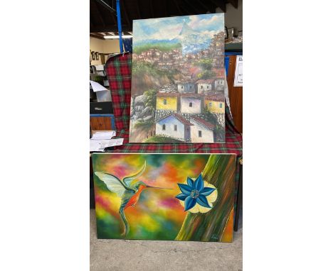  Sale Item:    2 LARGE PAINTINGS ON CANVAS   Vat Status:   No Vat   Buyers Premium:  This lot is subject to a Buyers Premium 