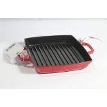 STAUB Cast Iron Double Handle Grill Pan 23 x 23 cm Cherry.