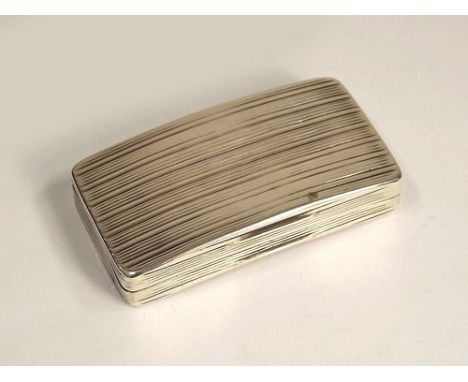 SNUFF BOX.
A Samuel Pemberton shaped, silver waistcoat snuff box, with gilt interior. Birmingham 1812. 