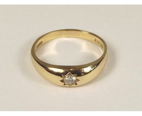 DIAMOND RING.
A 9ct. gold, solitaire ring, the diamond of approx. 0.15ct. Size X.