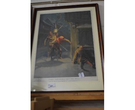 "Dined - Not Wisely but too Well", reproduction print, framed and glazed