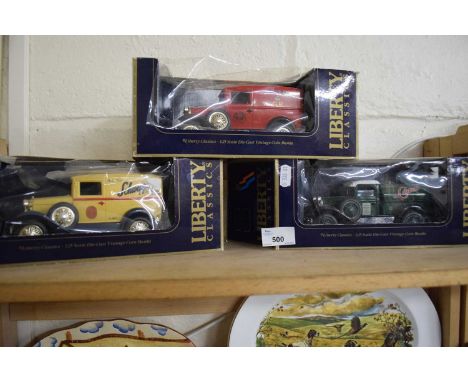 Three Liberty Classics model vans, boxed