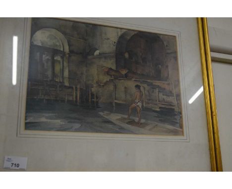 Reproduction Russell Flint print, framed and glazed and another (2)