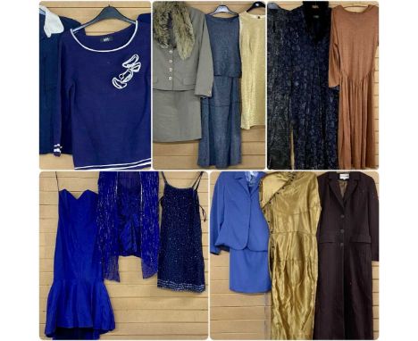 LARGE COLLECTION OF VINTAGE LADIES' FASHION, mainly dark colours, makes including Whistles, Berketex, Warehouse, etc., contai