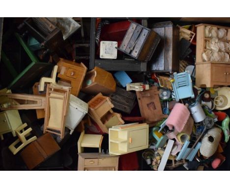 Large collection of various vintage dolls house furniture   Condition: 