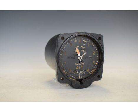 Vintage Smiths aircraft cockpit altimeter, Mk XIVA, circa 1941, the reverse with broad arrow   Condition: 