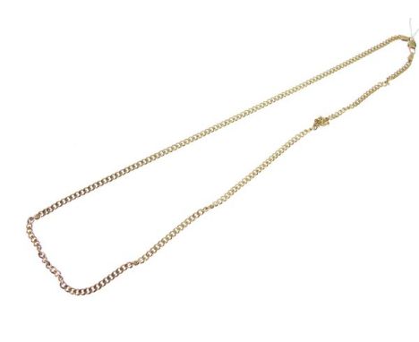 File curb link neck chain, the clasp stamped 375, approx 15.8g   Condition: 