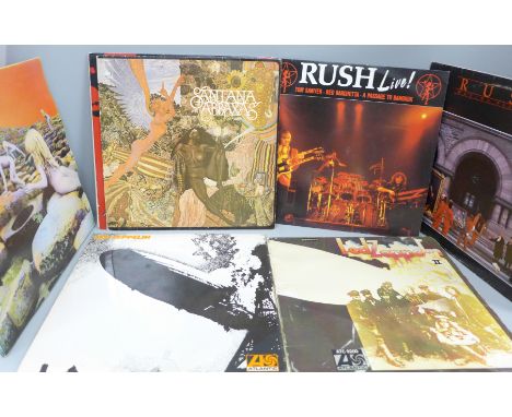 Twenty-two LP records, mainly rock, including Led Zeppelin, Bob Dylan, Rush, etc., and some early blues and rock n roll