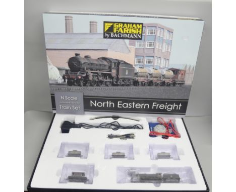 A Graham Farish by Bachmann North Eastern Freight N scale train set. In original box. 