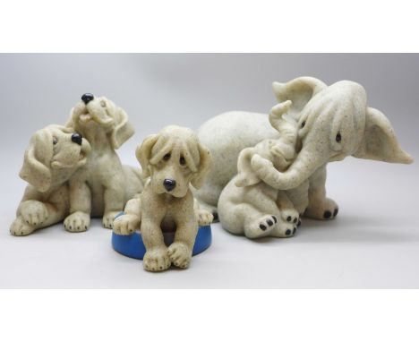 Three Quarry Critters figures, Elmo &amp; Eli, Pebbles &amp; Patch and Patience