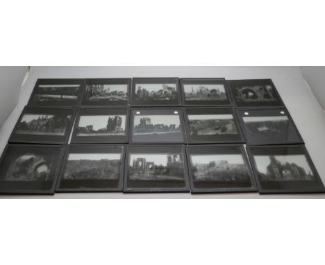 A collection of 29 lantern slides, images of the destruction of Ypres, World War I *THIS LOT IS NOT AVAILABLE FOR PACKING AND