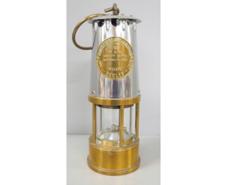 A brass Eccles miners safety lamp The Protector Lamp and Lighting Co. Type 6 