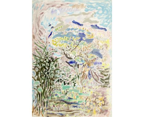 Nikos Hadjikyriakos-Ghika (Greek, 1906-1994)Jardin à Londres signé et daté 'Ghika/London/68' (en bas à droite)gouache sur pap