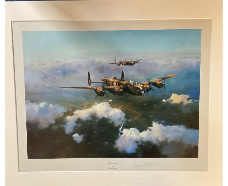 WW2 Robert Taylor Colour 24x20 Print Signed in pencil by Leonard Cheshire Titled 'Lancaster'. First Edition Print. Great Sign