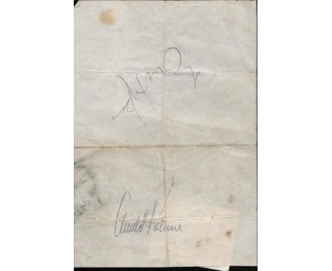 Golf, Arnold Palmer vintage 1950s signed page. This signature is on a Green Golf Club page alongside two other signatures. Pa
