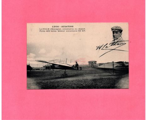 Hubert Latham signed 6x4 vintage postcard photograph. Arthur Charles Hubert Latham (10 January 1883 - 25 June 1912) was a Fre