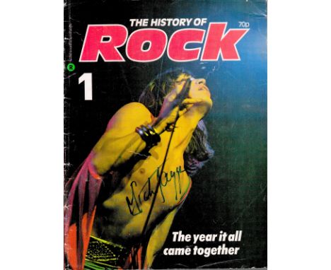 MICK JAGGER Rolling Stones Singer signed The History Of Rock Booklet. Good condition. All autographs come with a Certificate 