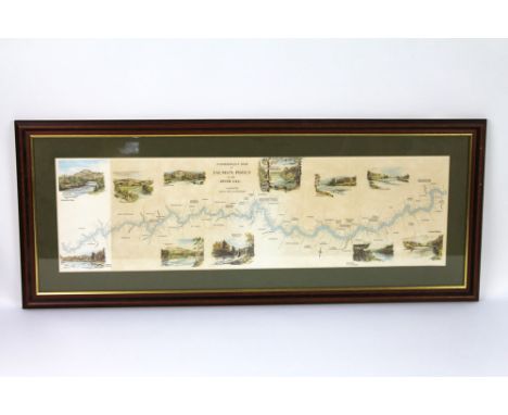 Three salmon fishing river maps - A fisherman's map of the salmon pools of the River Dee compiled by Nigel Houldsworth 23 x 8
