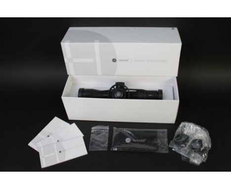 A Hawke Airmax 30 SF Compact 3-12 x 40 SF AMX IR scope (telescopic sight), with original box, Sports Match scope rings etc.