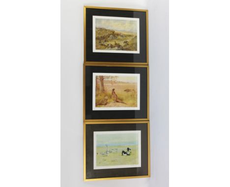 Archibald Thorburn, three signed prints, the first depicting Oyster Catchers Sandwich Terns and Ringed Plover, 18 x 25 cm, an