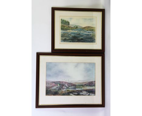 L M Clark two signed limited edition prints, "The Helmsdale" 111/200, 26 x 37 cm, framed and mounted, and "Afor The Butts" Re