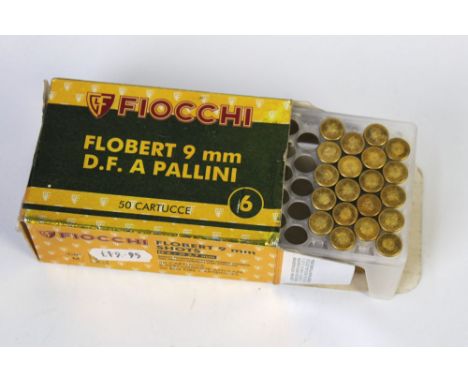 Twenty 9 mm Rimfire Flobert shotgun cartridges.  SHOTGUN CERTIFICATE REQUIRED.  WE CANNOT POST AMMUNITION.