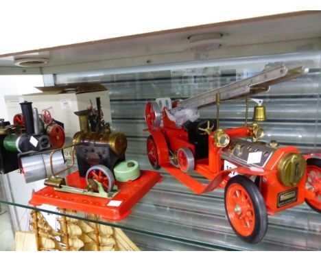 MAMOD LIVE STEAM: A STATIONARY STEAM ENGINE, A ROLLER AND A FIRE ENGINE