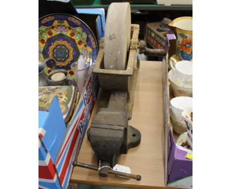 Iron knife grinder and vice