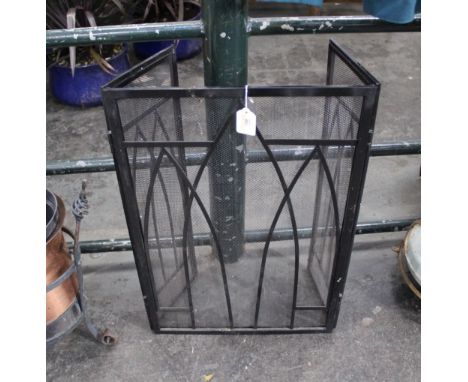 Black metal fire screen