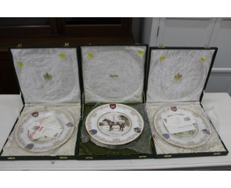 Three boxed limited edition Spode race horse plates to include Nijinsky