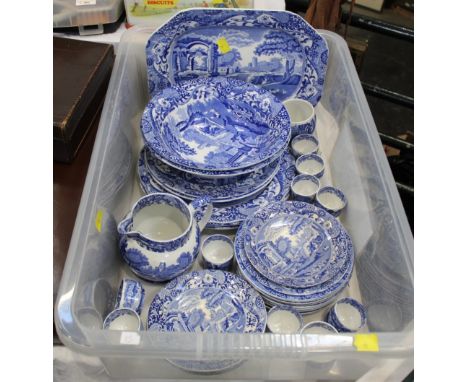 Spode Italian blue and white china to include egg cups