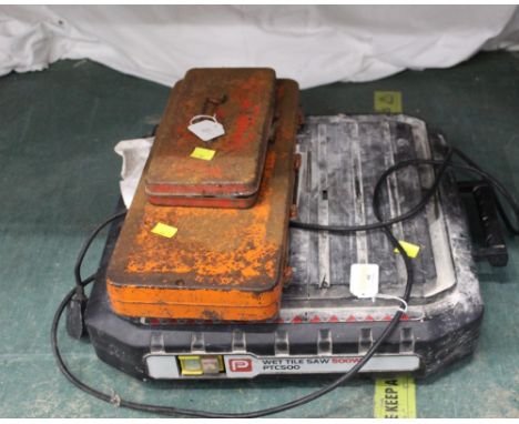 Wet tile saw, Draper socket set, small socket set etc