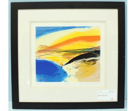 Neil Canning (b1960) 'Coast' a limited edition screen print of an abstract coastline, signed in pencil and dated '96', editio