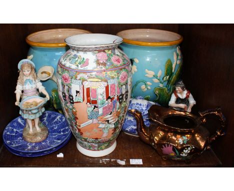 SECTIONS 45 & 46. An assortment of various mixed ceramics including an unusual Royal Worcester beaker and an Oriental polychr