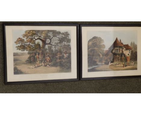 A set of four coloured 'Shooting' prints after Wolstenholme, 9.75” x 12.75”.