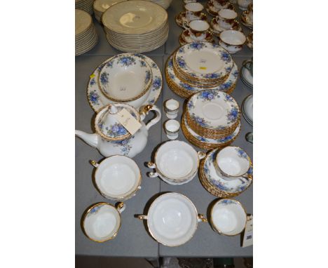 Royal Albert 'Moonlight Rose' pattern part dinner and tea service, to include: dinner plates, serving dishes, soup bowls, tea